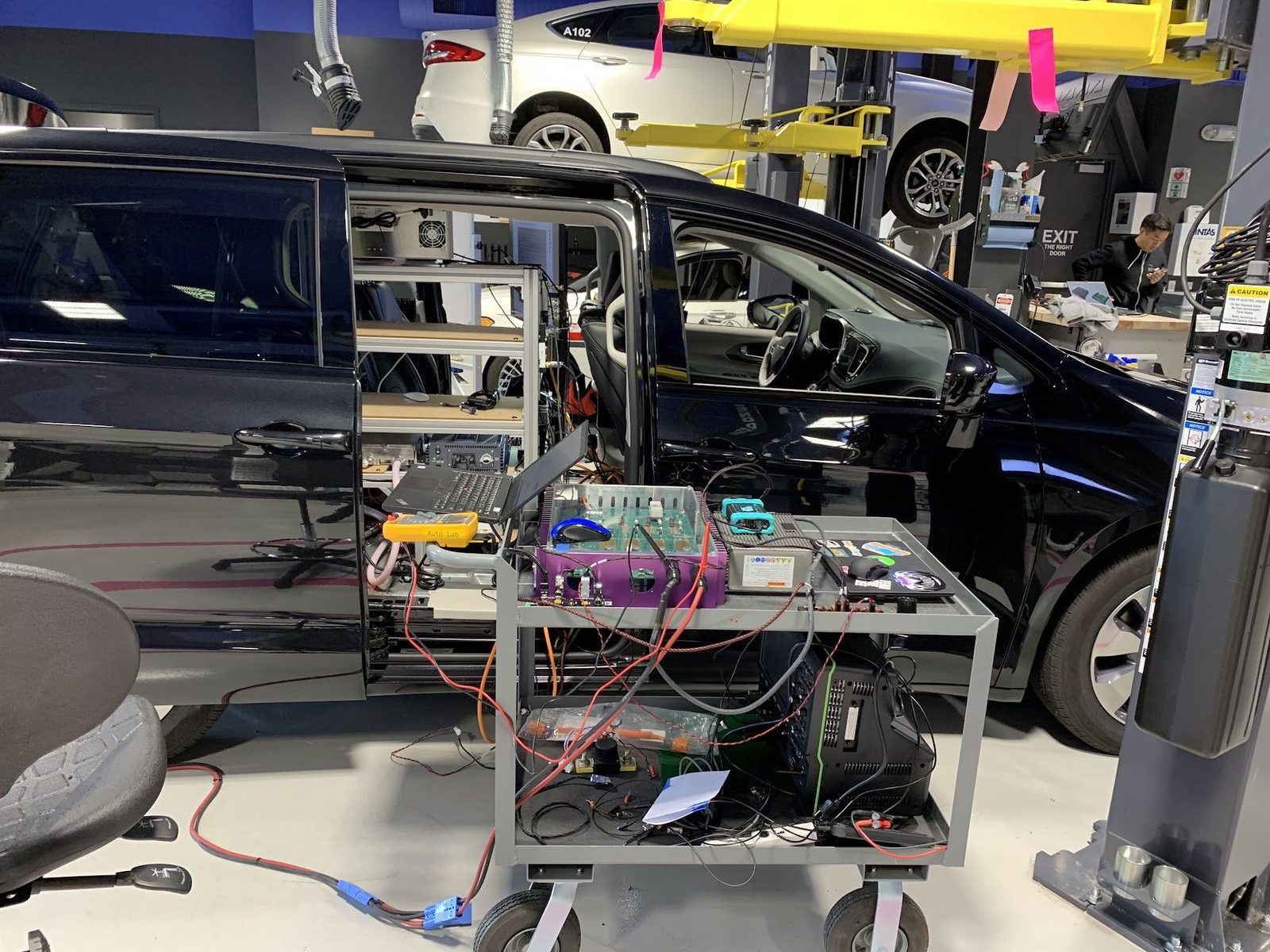Compute and networking rack in an AV trunk